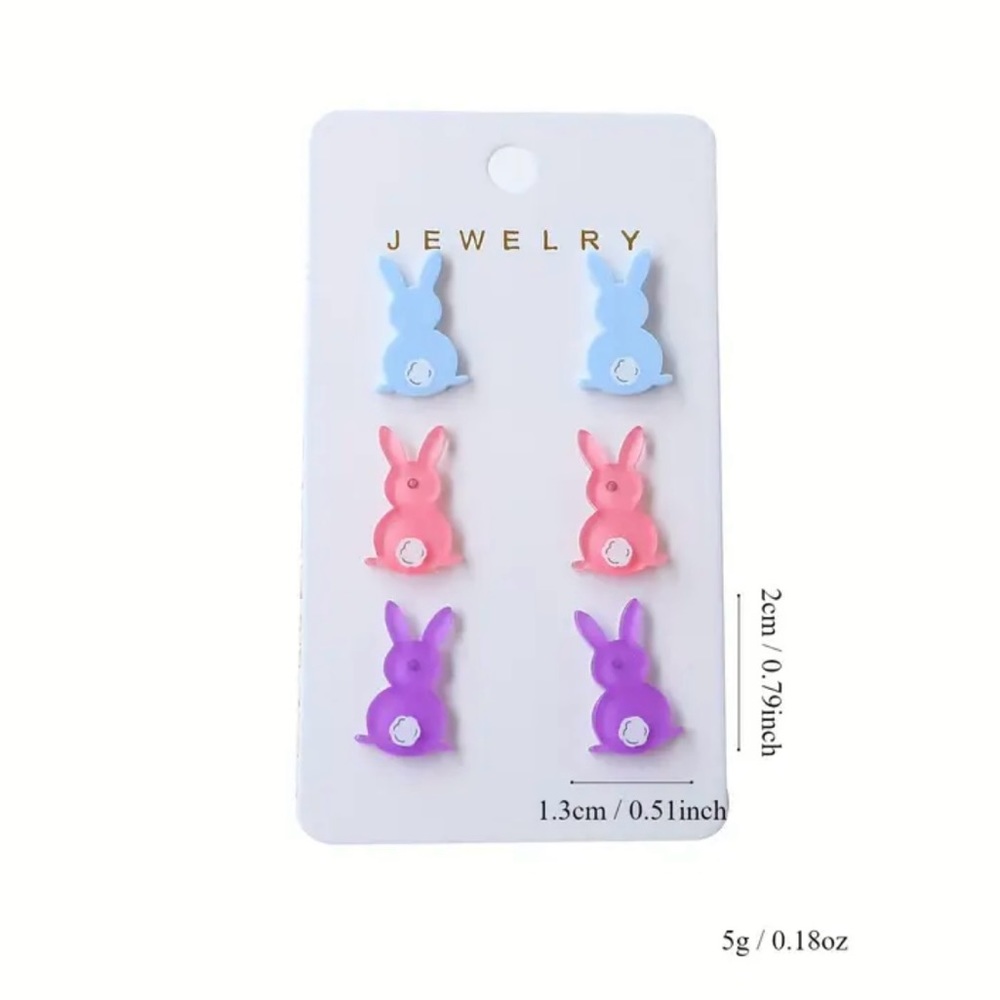 Bunny acrylic earrings - Picture 3 of 3